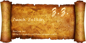 Zwack Zoltán névjegykártya